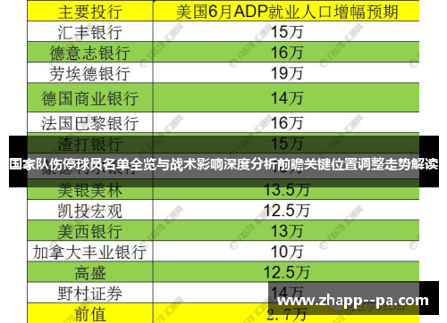 国家队伤停球员名单全览与战术影响深度分析前瞻关键位置调整走势解读